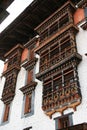 prayer wheels in a buddhist fortress (rinpung dzong) in paro (bhutan) Royalty Free Stock Photo