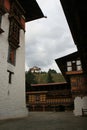 prayer wheels in a buddhist fortress (rinpung dzong) in paro (bhutan) Royalty Free Stock Photo