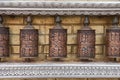 Prayer wheels with Chenrezig mantra, Nepal Royalty Free Stock Photo