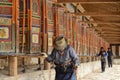 Prayer wheels, Labrang monastery, Xiahe, China Royalty Free Stock Photo