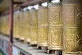 Prayer wheels in in Lhasa Monastery Royalty Free Stock Photo