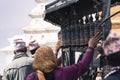 Prayer Wheels at Swayambhu, Kathmandu, Nepal Royalty Free Stock Photo