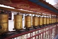 Prayer wheels, Tibet Royalty Free Stock Photo