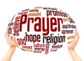 Prayer word cloud sphere concept Royalty Free Stock Photo