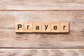 PRAYER word written on wood block. PRAYER text on wooden table for your desing, concept Royalty Free Stock Photo