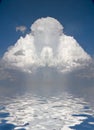 Prayerful Figure in cloud Royalty Free Stock Photo