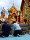 Prayers in Doi Sutep Temple Royalty Free Stock Photo