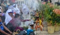 Prayers in front of the church in San Juan Chamula, Chiapas Royalty Free Stock Photo