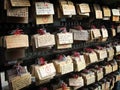 Prayers near a japanese shrine