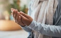 Prayers outlive the lives of those who uttered them. an unrecognizable woman praying at home.