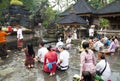 Prayers at Tirtha Empul, Bali, Indonesia Royalty Free Stock Photo