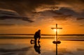 Prayful Cross Sunset