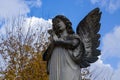 Praying Angel Statue and Fall Foliage Royalty Free Stock Photo