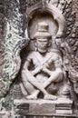 Praying Ascetic carving, Preah Khan temple, Angkor