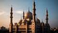 Praying at the Blue Mosque at dusk generated by AI Royalty Free Stock Photo