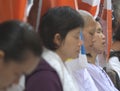 Praying at Bodhgaya Royalty Free Stock Photo