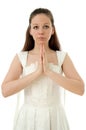 Praying bride Royalty Free Stock Photo