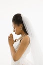 Praying bride. Royalty Free Stock Photo