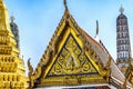 Praying Buddha Facade Blue Porcelain Pagodas Grand Palace Bangkok Thailand