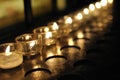 Praying candles in a cathedral