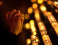 Praying in catholic church. Religion concept. Royalty Free Stock Photo