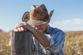 Praying cowboy Royalty Free Stock Photo