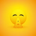 Praying Emoji with Folded Hands - Emoticon with Closed Eyes on Yellow Background - Vector Design Illustration for Web Royalty Free Stock Photo