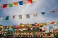 Praying flags at Dazhao Lamasery Building, Hohhot city, Inner Mongolia, China