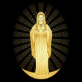 Praying Gold Virgin Mary
