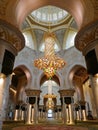 The praying hall of Abu Dhabi Sheikh Zayed Binsultan Nahyan Mosque Royalty Free Stock Photo