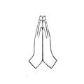 A praying hand gesture both hand clap