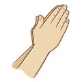 Praying Hand Vector Illustration