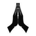 Praying hands black simple icon