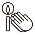 Praying hands and candle icon