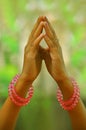 Praying hands of a child Royalty Free Stock Photo