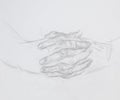 Praying hands, drawing Royalty Free Stock Photo