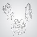 Praying Hands drawing vector illustration sketch Royalty Free Stock Photo