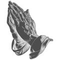 Praying Hands Outline Design vector Royalty Free Stock Photo