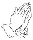 Praying Hands in Prayer Comic Book Pop Art Cartoon