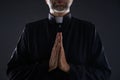 Praying hands priest portrait of male Royalty Free Stock Photo