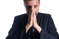 Praying hands priest portrait of male Royalty Free Stock Photo