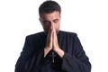 Praying hands priest portrait of male Royalty Free Stock Photo