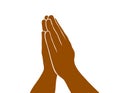 Praying hands religious faith concept vector simple illustration isolated