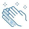 praying hands doodle icon hand drawn illustration Royalty Free Stock Photo