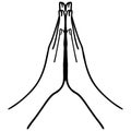 Praying hands vector illustration by crafteroks Royalty Free Stock Photo