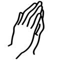 Praying hands vector illustration by crafteroks Royalty Free Stock Photo