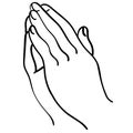 Praying hands vector illustration by crafteroks