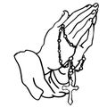 Praying hands vector illustration by crafteroks Royalty Free Stock Photo