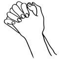 Praying hands vector illustration by crafteroks Royalty Free Stock Photo