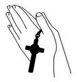 Praying hands vector illustration by crafteroks Royalty Free Stock Photo